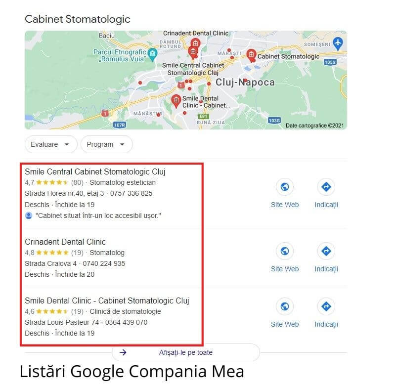 Listări Google Compania Mea