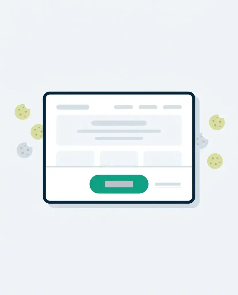GDPR csomag Illusztráció: cookie-ablak egyetlen gombbal, miközben a cookie-k már betöltődtek az oldalon